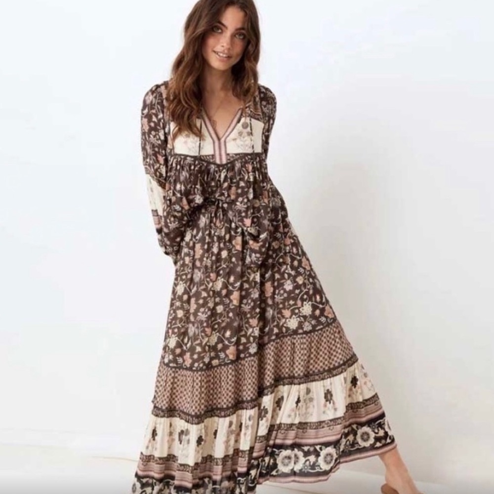 LANCE CADE BEAUTIFUL BOHO FLORAL TIERED MAXI SKIRT SZ MEDIUM NWT - Picture 4 of 8